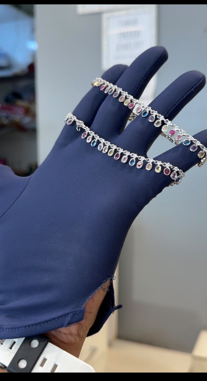 Multicolour Silver Anklet